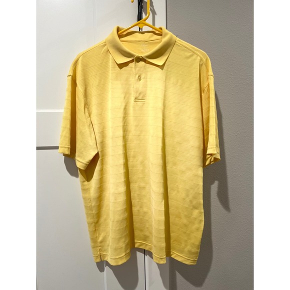 Marc Edwards Other - Marc Edwards Mens XL Yellow Textured Stripe Short Sleeve Polo Shirt